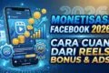 Monetisasi Facebook 2026: Cara Cuan dari Reels Bonus & Ads