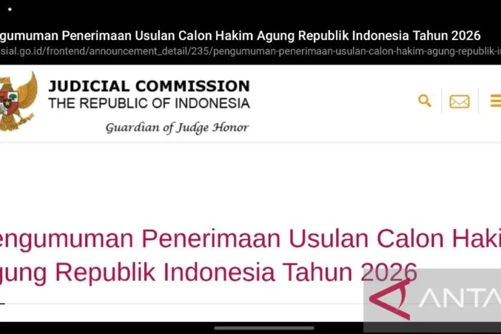 78 Calon Hakim Agung dan Ad Hoc Terdaftar untuk Seleksi 2026