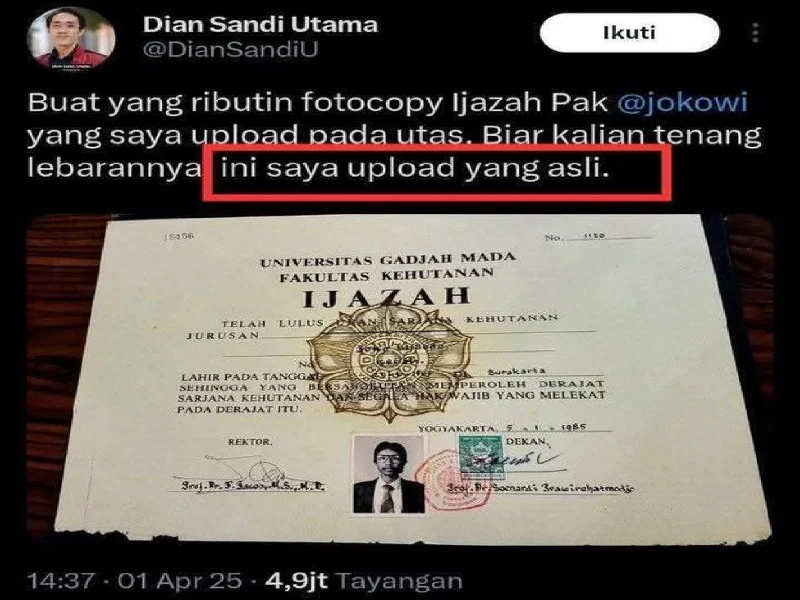 Aiman Witjaksono Saksi Kasus Ijazah Jokowi 2026