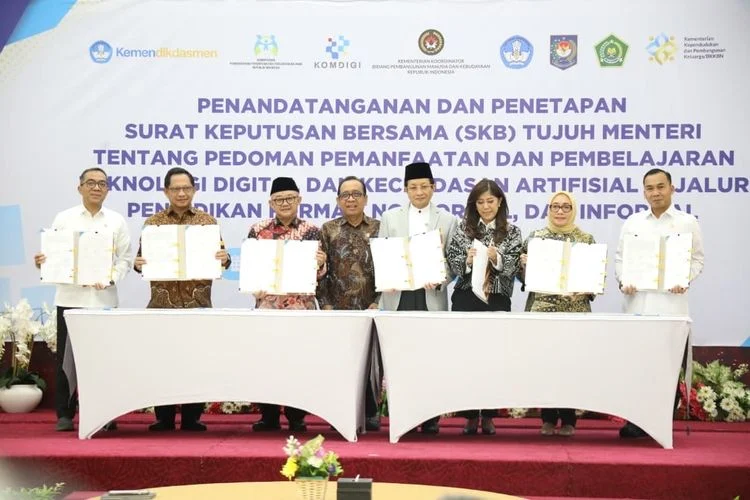 Pedoman AI Pendidikan 2026 - 7 Menteri Tanda Tangani SKB