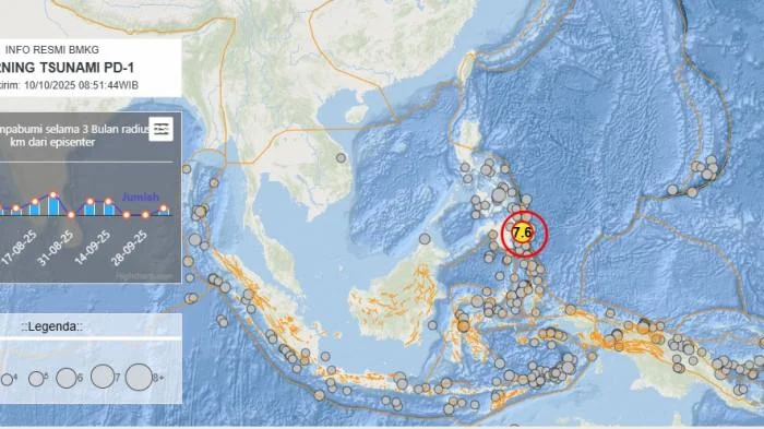 Gempa Sulawesi Utara M 7,6: Tsunami Terdeteksi, 1 Tewas
